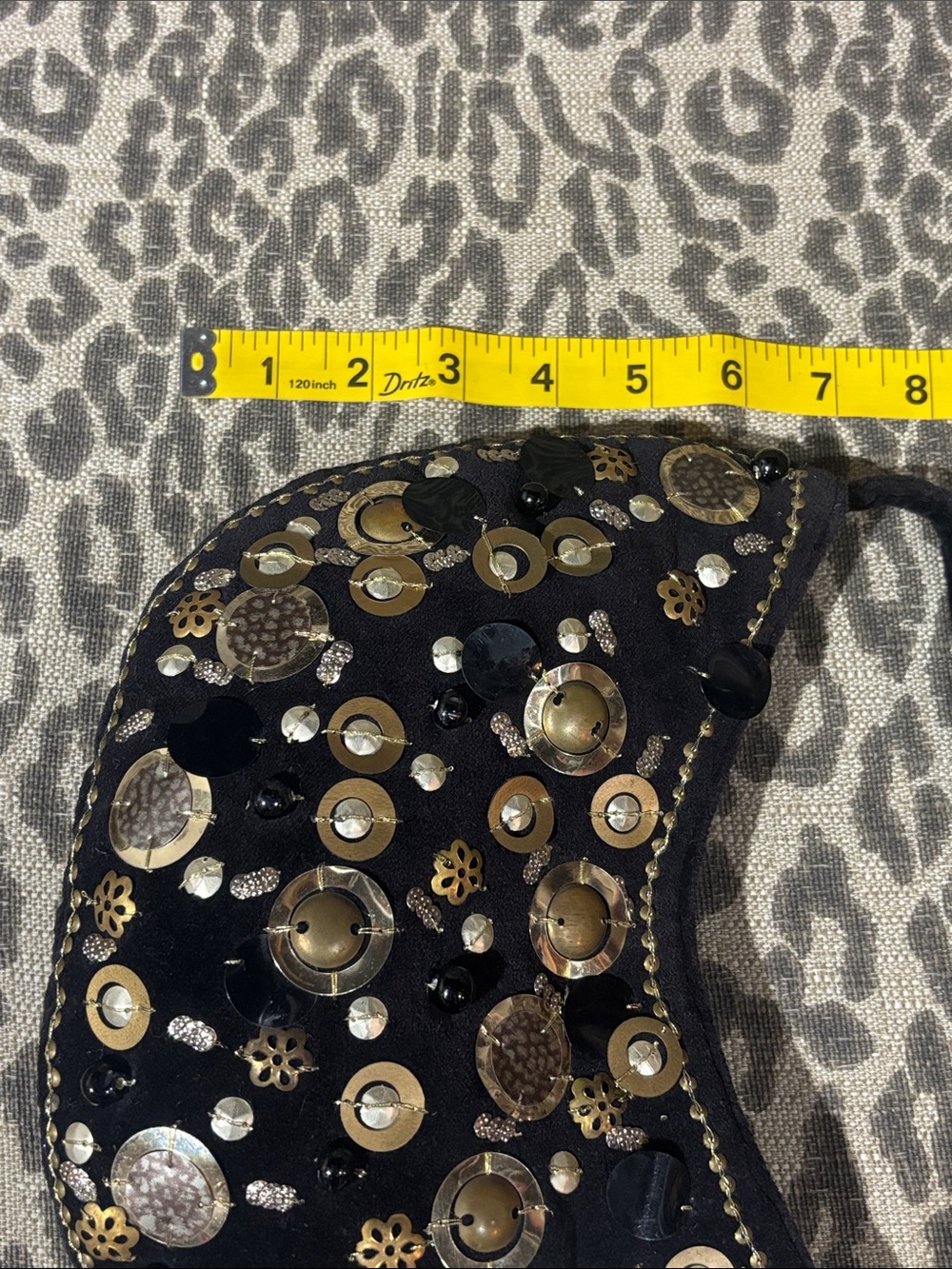 Beaded evening bag black velvet small shoulder bag sequin mixed metallic dressy - Picture 10 of 11